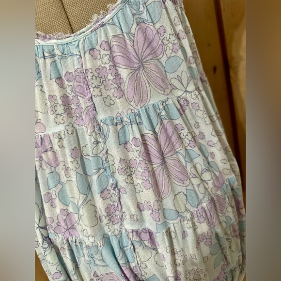 FREE PEOPLE Printed Crush Blush Playsuit Sleepwear Romper Pajama Lounge Intimate - Picture 10 of 11